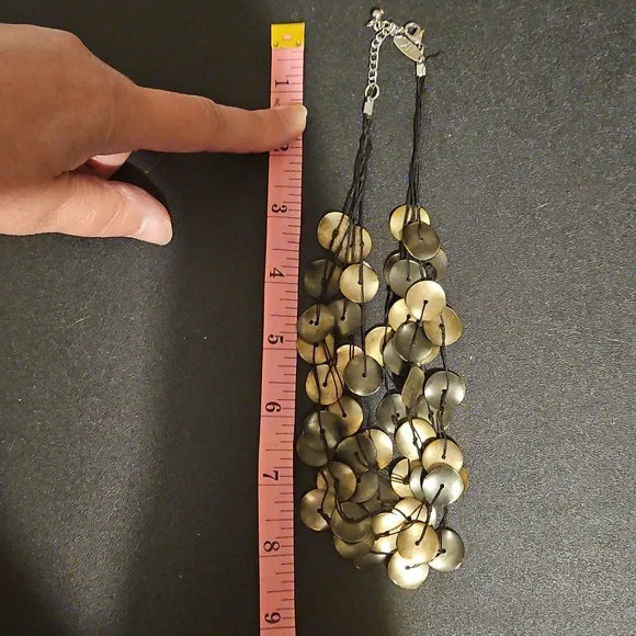 Multi Disk Layered Choker Necklace - Picture 5 of 5